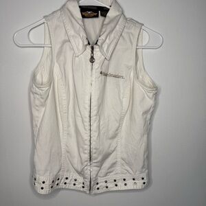 Harley-Davidson White Zippered Jacket